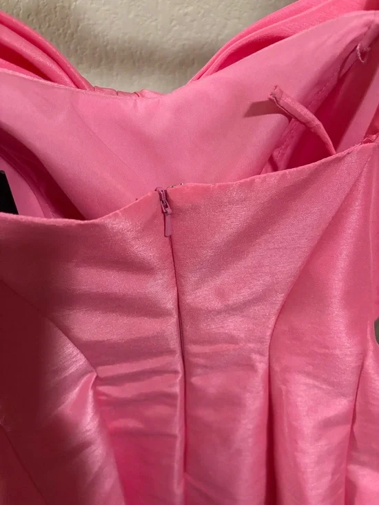 NWT Mac Duggar Convertible Strap Light Pink Bow-Front Party Mini Dress - Picture 5 of 6